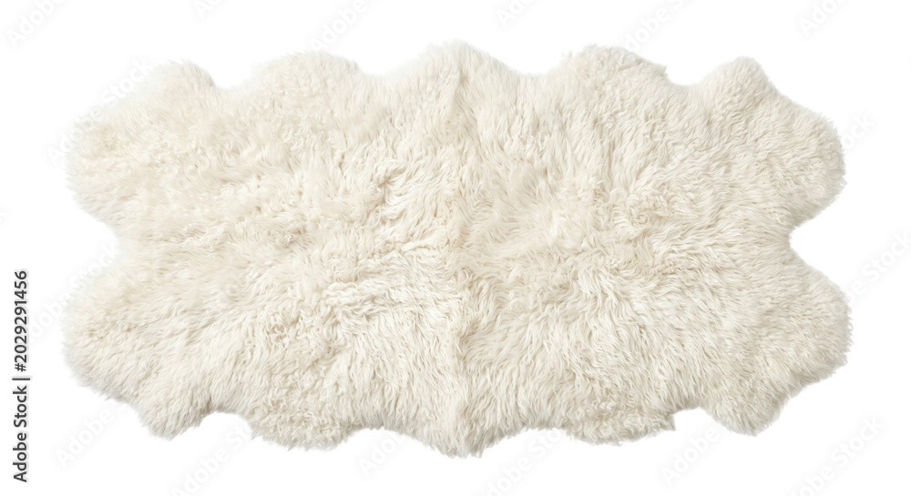 Εκτύπωση καμβά Soft fluffy white sheepskin faux fur rug pelt