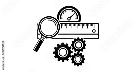 Canvas Print Black and white illustration tools.