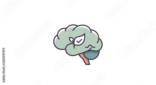 Εκτύπωση καμβά Angry brain cartoon character face.