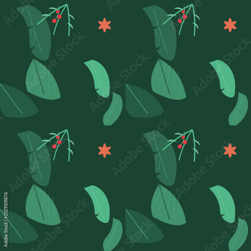 Tropical Leaves Seamless Pattern Vector - Botanical Jungle