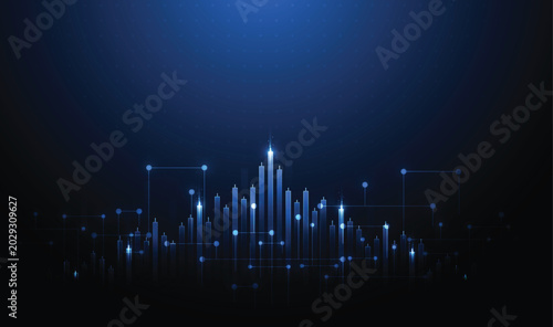 Business candle stick graph chart of stock market investment trading on white background design. Bullish point, Trend of graph. Vector illustration