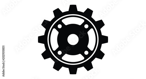 Schilderij op canvas gear silhouette on white background mechanical component