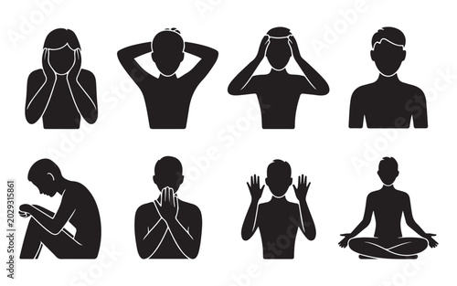 Bild auf Leinwand Relationship emotion silhouette vectors, isolated background
