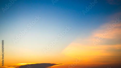 Obraz na płótnie Sky sunset evening sunrise cloud weather dramatic landscape goldent and indigo c