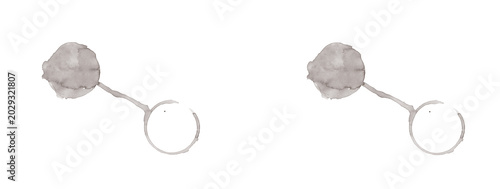 Schilderij op canvas Minimalist Silver Stud Earrings with Small Circle Hoop Drop Dangle Pair Isolated