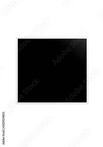 Solid black square shape with a thin white border frame isolated on transparent background