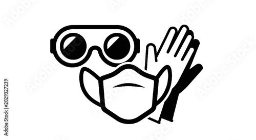 Tableau sur toile Person Wearing Protective Face Mask.