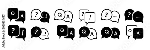 Photos Question and answer icon set