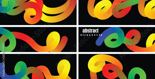 Fotografia Vibrant abstract patterns unfold in a colorful grid on a black background
