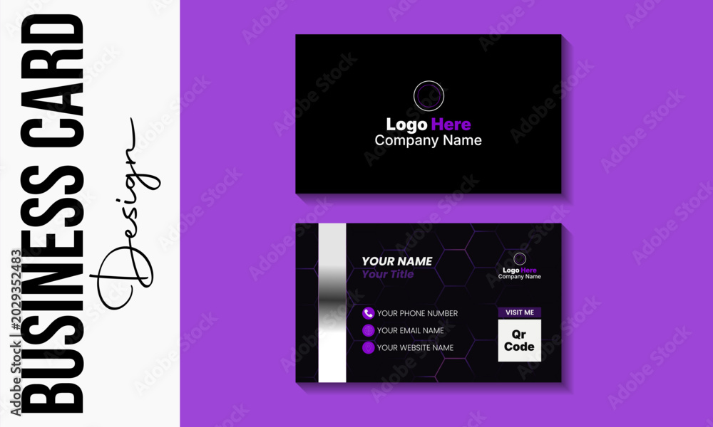 Naklejka premium Professional creative business card template and mockup template 