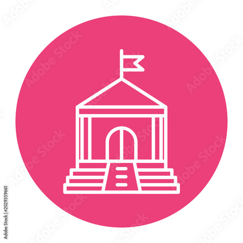 Schilderij op canvas Embassy Building Vector Icon