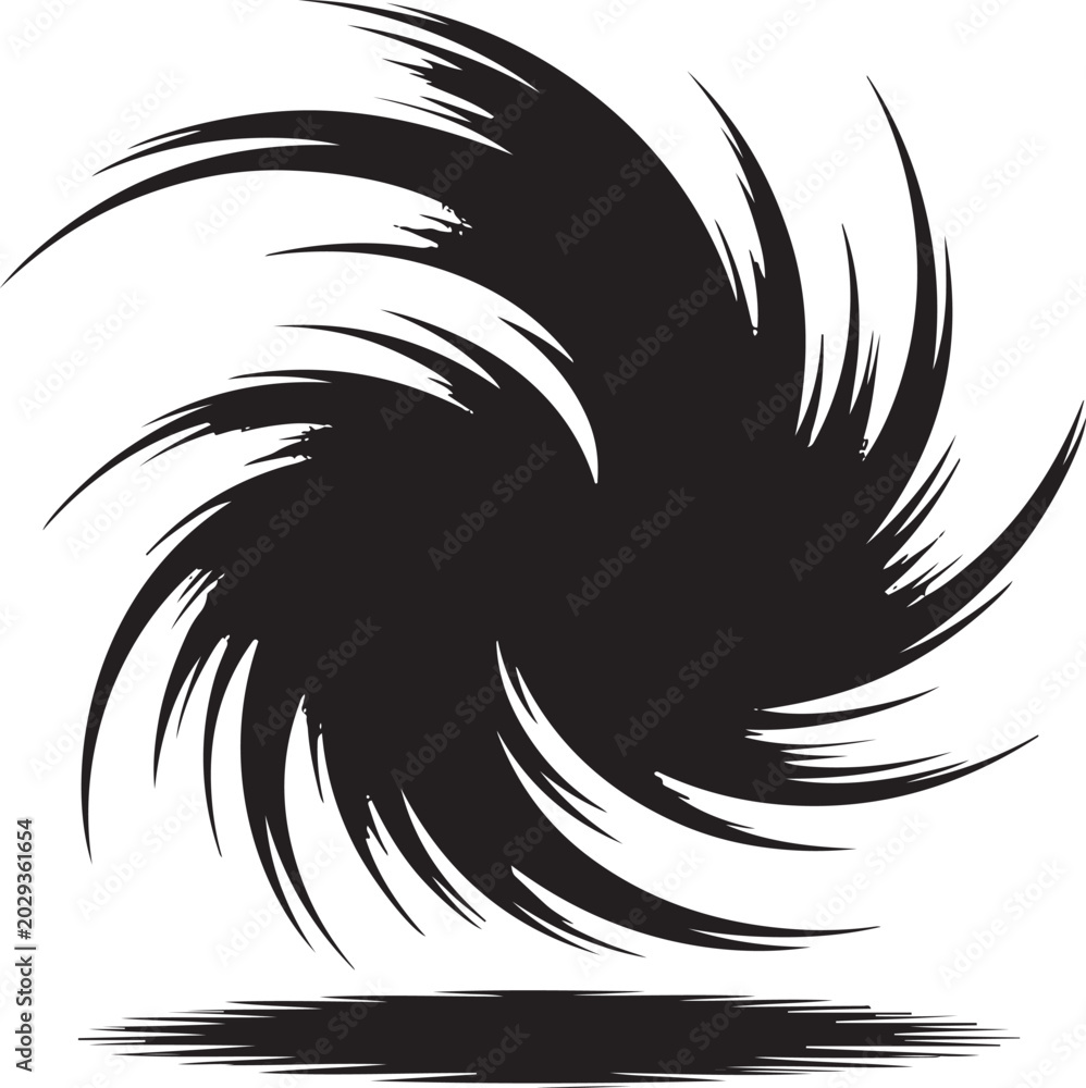 Fototapeta premium Circular swirl vortex design with sharp feathered edges and motion blur.
