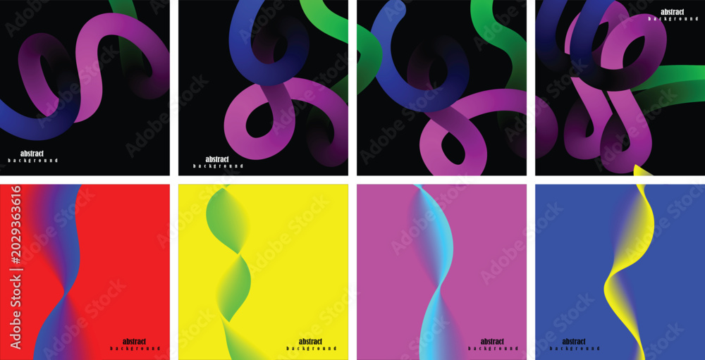 Ταπετσαρία Vibrant colorful shapes swirl together in a mesmerizing abstract art display on a dark background with various colored gradients