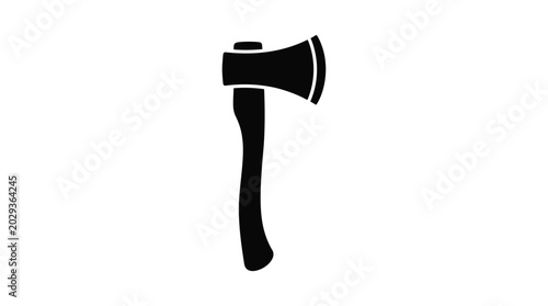 Canvastavla Axe silhouette on a white background simple black vector graphic