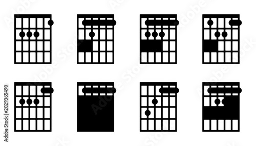 Tableau sur toile Guitar Chord Diagrams, Music Notation, Learning Tools, Educational Graphics