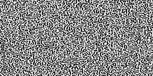 Foto Turing reaction diffusion monochrome seamless pattern with chaotic motion