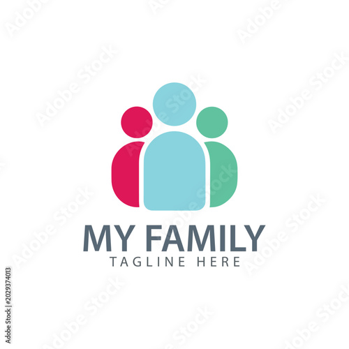  family icon logo vector illustration on white background