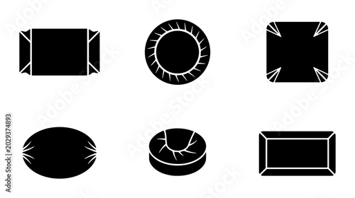 Foto Gemstone Icons, Diamond Shapes, Jewel Cut Vector Set, Precious Stone Graphics