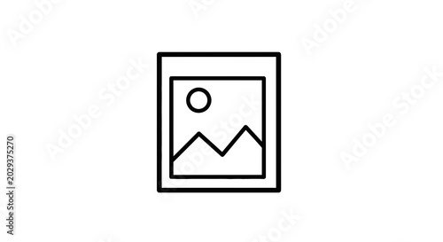 Slika na platnu Simple line art photo frame icon.
