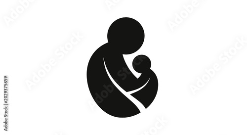 Photos Mother holding newborn baby close.