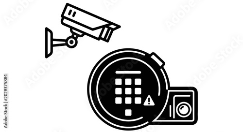 Photos Security camera and alarm system.