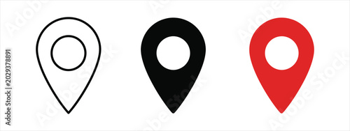 Foto Map pin icon vector set of location pointer navigation symbol in outline and sol