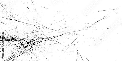 Fotografie Black grunge texture with scratches and marks on white background vector graphic