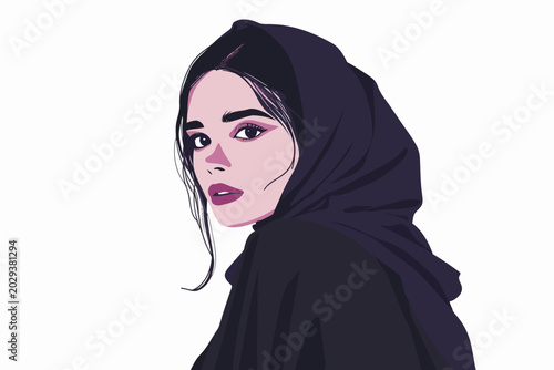 extravagant arabic woman life isolated