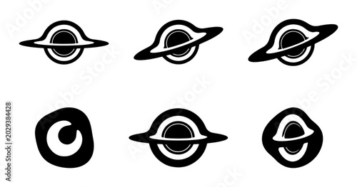 Tableau sur toile Black Hole Icons, Cosmic Event Symbols, Gravitational Anomaly Graphics, Space Ex