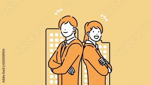 Fresh Young Employees Team Animation