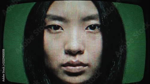 Glitchy Woman Staring Overlay - Unsettling