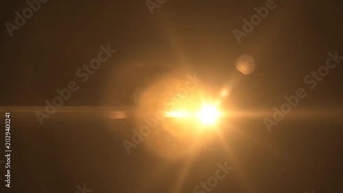 Golden Lens Flare Glow Loop Overlay - Warm