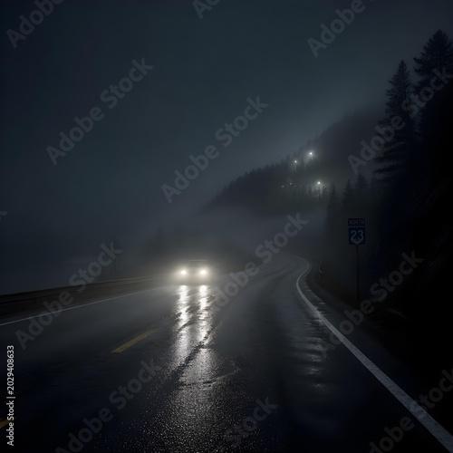 road in the fog
