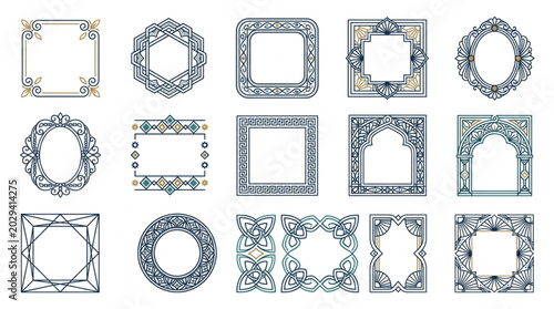 Collection of Decorative Ornate Frames and Borders.