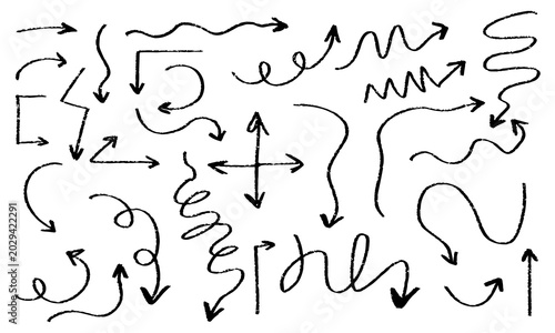 Hand-drawn arrow element set
