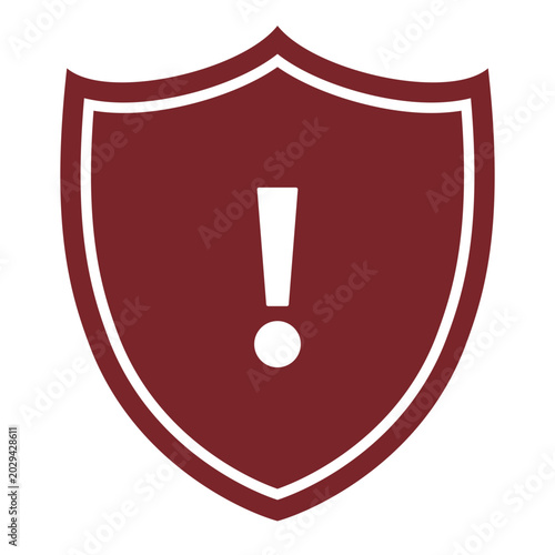 Tableau sur toile Red Shield Exclamation Protection