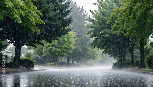 Road side and water fall 
