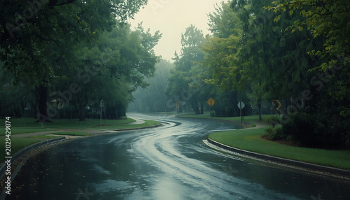 Road side and water fall 