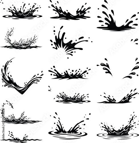 Black liquid splash graphics