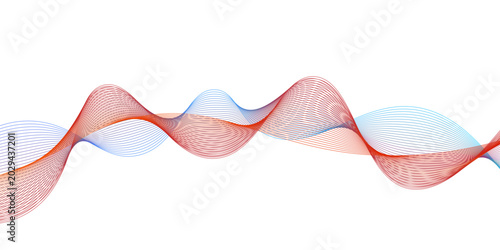 blue and red isolated on transparent background, Abstract curvy line art wavy flowing dynamic, sound, wave, featuring a blend of neon green and teal gradient colors.