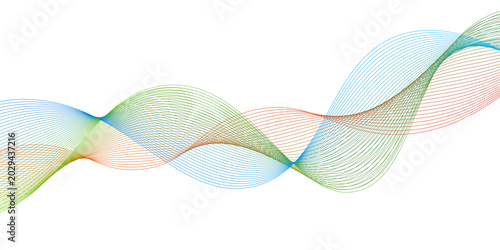 green blue and red isolated on transparent background, Abstract curvy line art wavy flowing dynamic, sound, wave, featuring a blend of neon green and teal gradient colors.