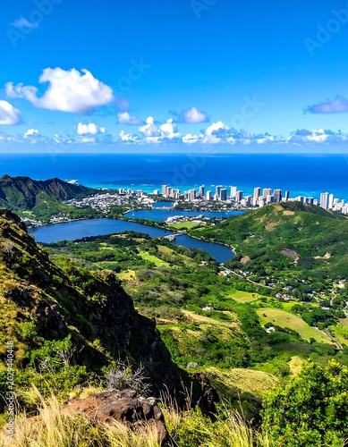 Scenic view of Honolulu city landscape.