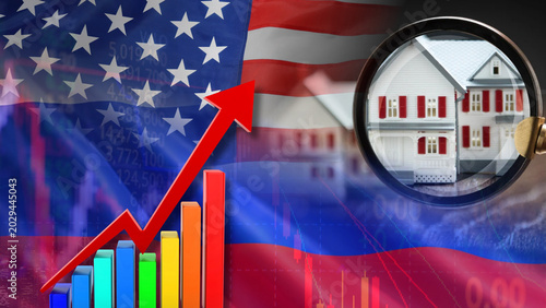 Canvas Print Housing and real estate prices are soaring in the United States and Russia amid