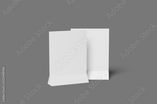 Minimalist Table Tent Sign Mockup Set with Wooden Holder