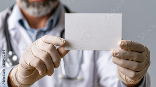 Doctor Holding Blank Card: ...