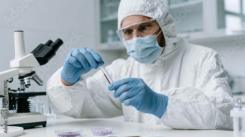 Scientist Analyzing Sample:...