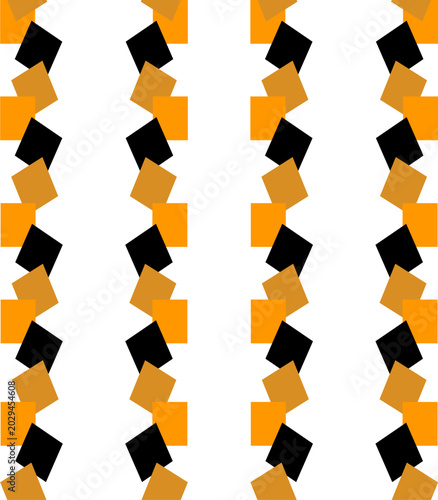 abstract squares of orange, brown and black rectangle block overlap vertical strip seamless repeat pattern, replete patter image design for fabric printing or wallpaper or wrap package print,