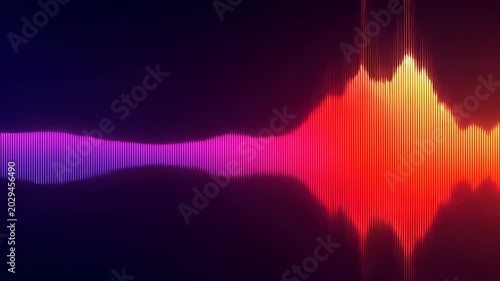 Abstract Audio Waveform Visualization with Vibrant Color Gradient.