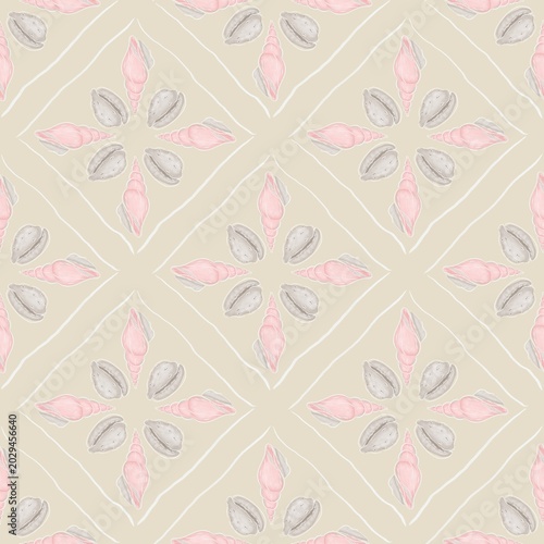 Coastal Shell Tile Seamless Pattern