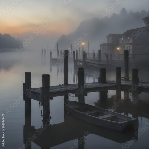 foggy morning on the river